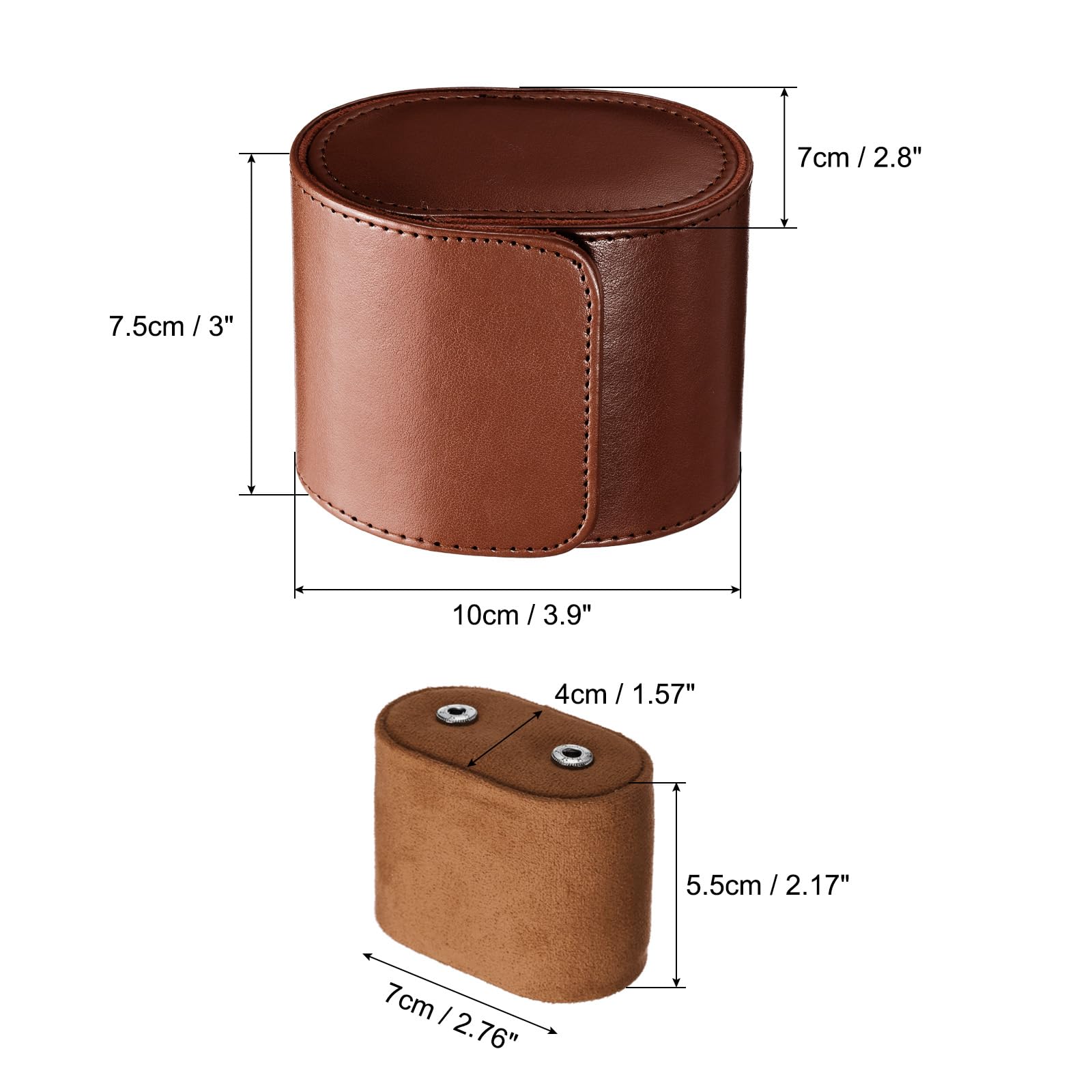 Custodia da Viaggio in Pelle per Orologio, Singolo Scomparto Arrotolabile, Organizer per Orologi da Uomo e da Donna, per riporre e Mostrare Orologi, 1 Scomparto, Marrone