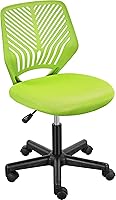 Vista 1 de Yaheetech Linda silla de escritorio para niños, silla de computadora pequeña sin brazos con soporte lumbar para adolescentes, respaldo bajo, Verde
