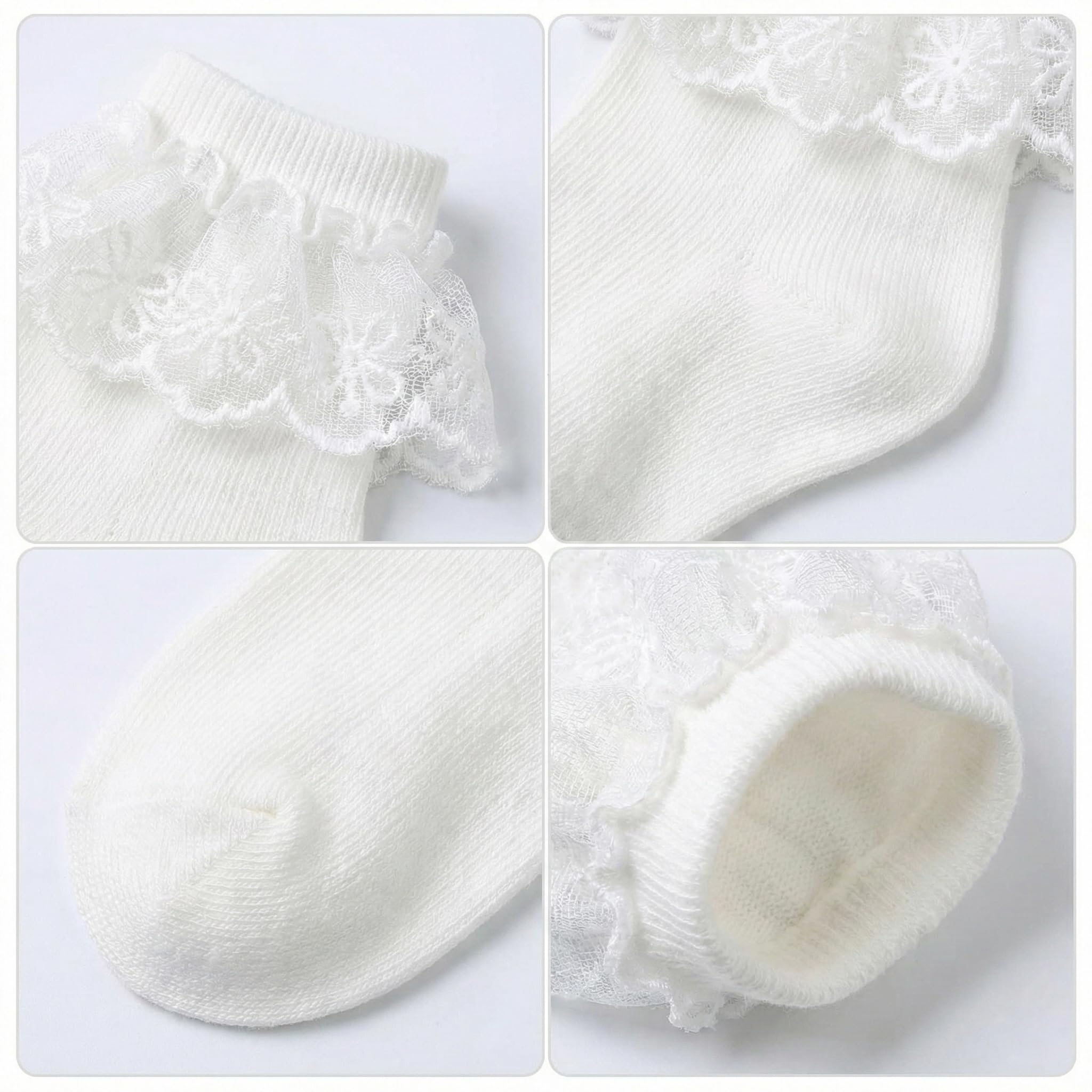 6 Paar Baby-Socken mit Schleifen für Neugeborene, Prinzessinnenrüschen, gestrickte Baumwollsocken für Säuglinge, Kleinkinder, Kinder