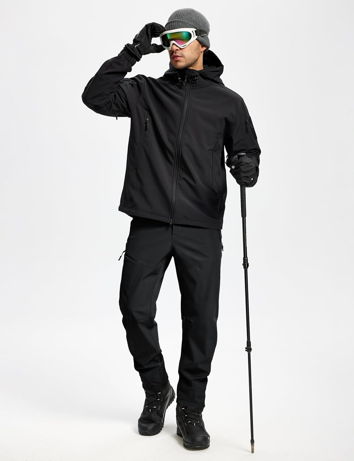 MAGCOMSEN Mens Snow Ski Pants Fleece Winter Outdoor Hiking Waterproof Pants