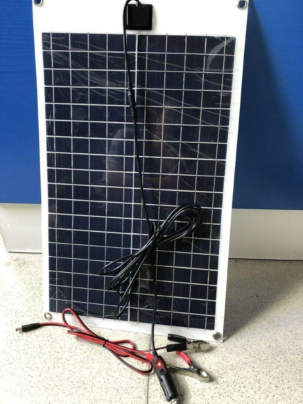 30 Watt Portable Solar Panel Flexible Solar Module Bendable Solar Charger Thin Lightweight for Car/Boat/Camping/Outdoor/Street Light