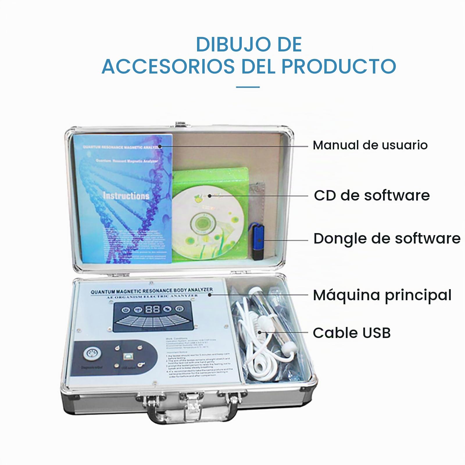Analizador Corporal por Resonancia MagnéTica CuáNtica, EscáNer Multifuncional De La Salud De Todo El Cuerpo, 53 Informes De Sub-Salud, Multi-Idioma, Todos Los Sistemas Windows.,B