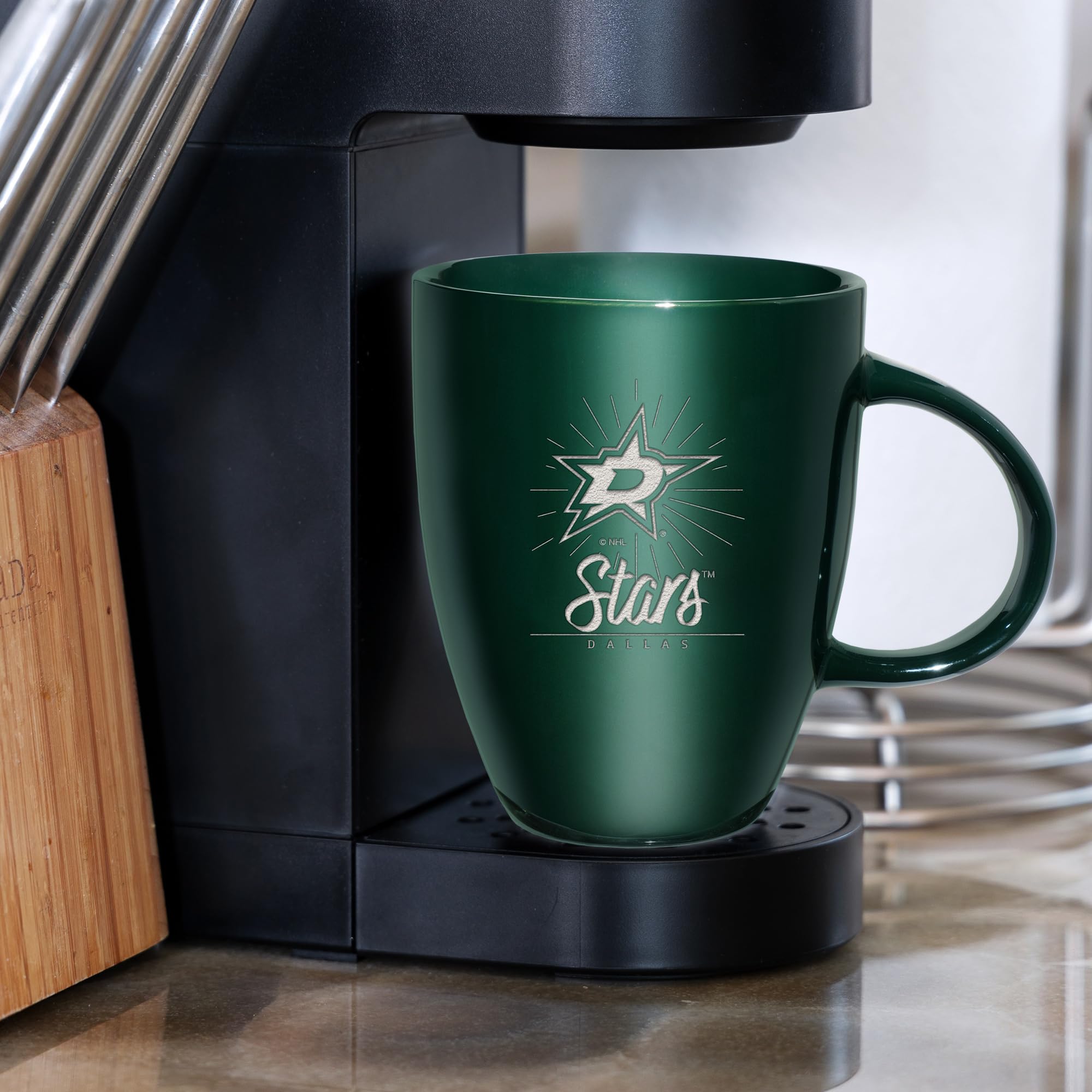 Rico Industries NHL Hockey Dallas Stars Sunburst - Tazza in ceramica con incisione laser, 510 ml