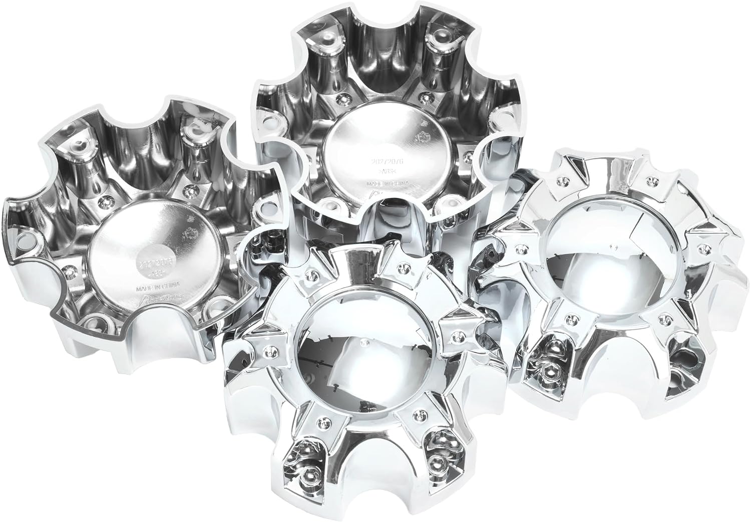 4Pcs 139mm(5.47in) Wheel Center Caps Wheel Rims Replacement WX04FB WX04-135/139.7-6H LG0805-10 Chrome Hub Caps, Compatible with Ballistic or Incubus Wheels Caps