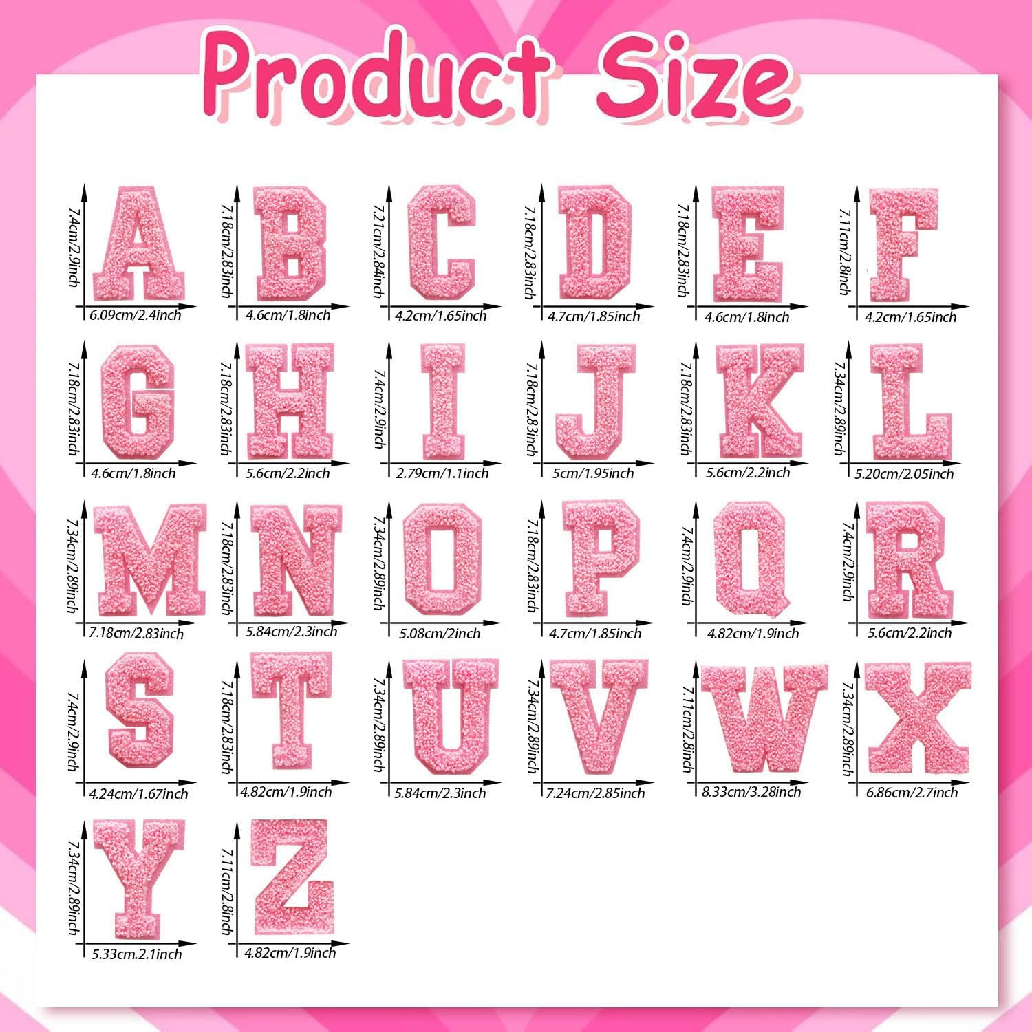 Alphabet Chenille Letter Patches Iron-on/Sew on, 130 Pieces, 5 Colors, A-Z Varsity Letters for DIY Crafts of Bags Backpacks Hat Clothes
