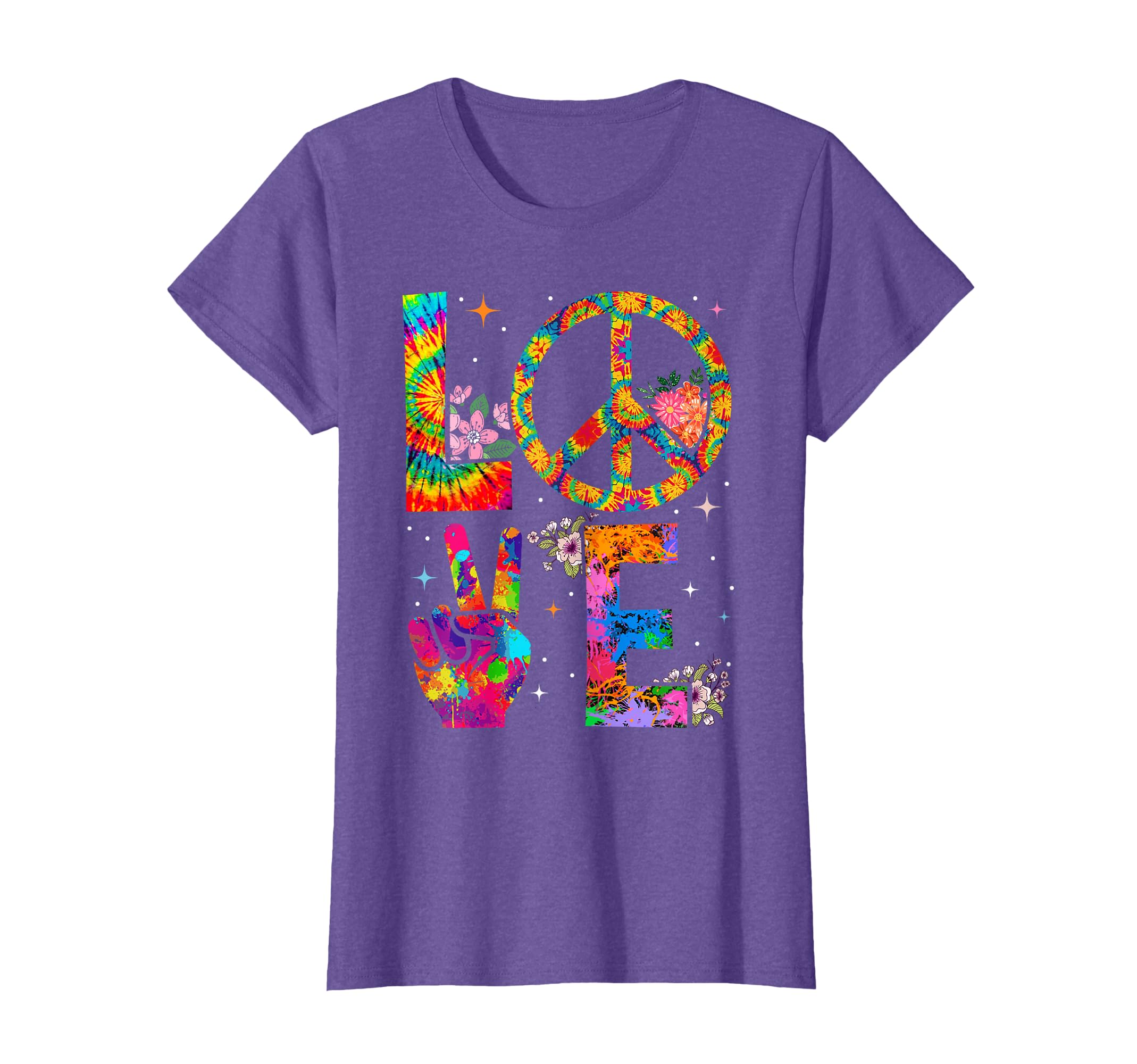 Peace Sign Love 60s 70s Tie Dye Hippie Costume T-Shirt