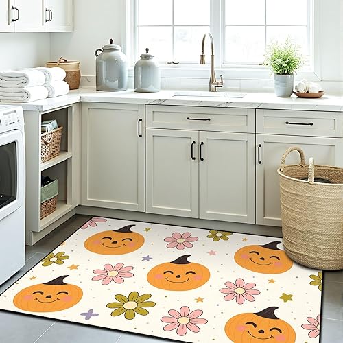 Miniatura 8 de Funny Halloween Seamless Trendy Groovy Retro 70s Style Y2k Collection Area Rug Outdoor Patio Rug Play Mat Modern Floor Carpet Non-Slip Home Decor