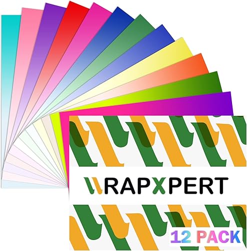 WRAPXPERT Adhesivo permanente de vinilo que cambia de color frío, paquete de 12 unidades de vinilo permanente frío de 12 x 6 pulgadas, hojas de