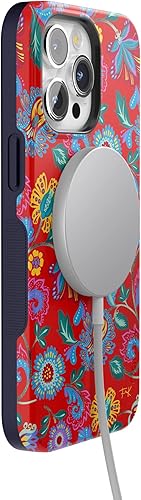 Vista 89 de Casely Funda para iPhone 15 Pro Max Jardín Secreto Flores mixtas Funda atrevida Compatible con MagSafe y botón de acción Secret Garden
