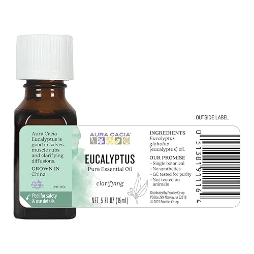 Miniatura 3 de Aura Cacia Aceite esencial puro, eucalipto, 0.5 onzas líquidas