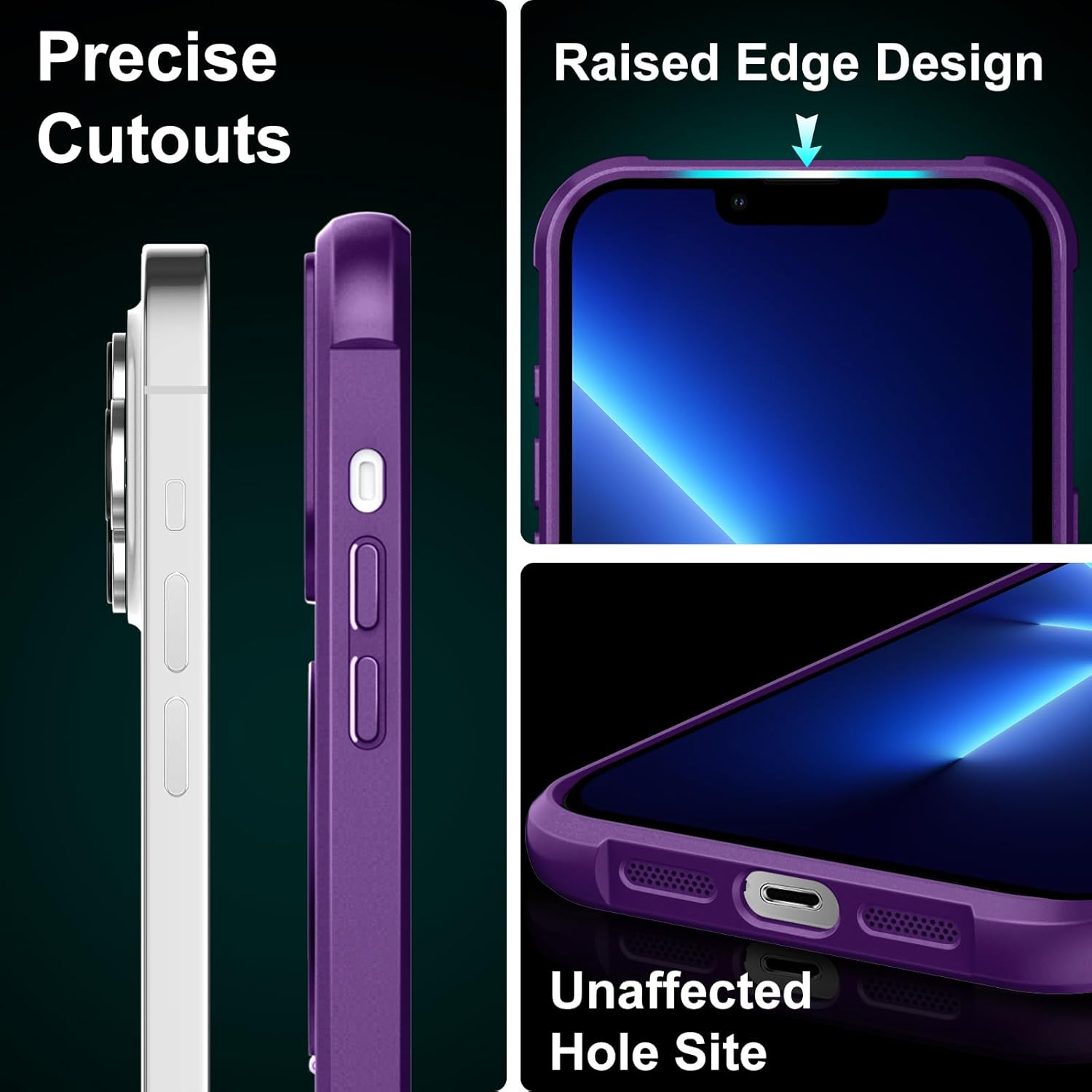 360° Magnetic Swivel Ring for iPhone 13 pro max case, Built-in Metal Stand and Ring Holder, Magsafe Compatible, Military Grade Protection, Shockproof - Purple