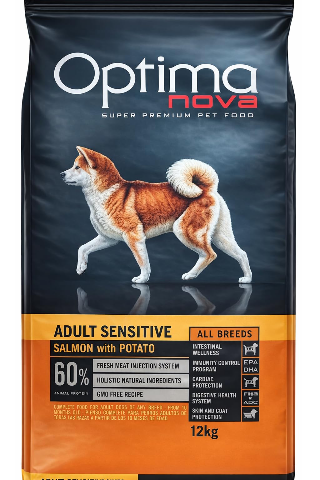 Pienso para Perros Optima Nova Adult Sensitive Salmon & Potato