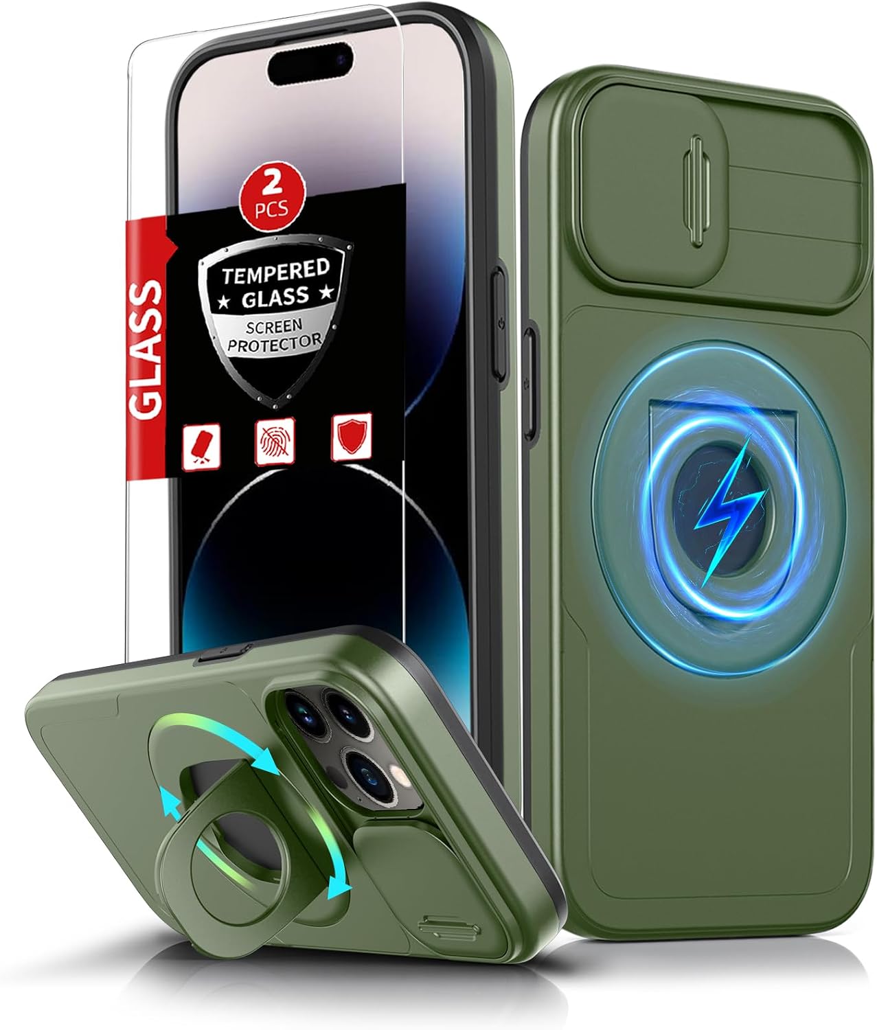 Frlmooes For Iphone 14 Pro Max Case Magnetic Compatible 