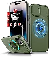 Vista 59 de Funda magnética para iPhone 11 Pro compatible con carga inalámbrica MagSafe, con 2 protectores de pantalla, anillo kickstand de 360° integrado +