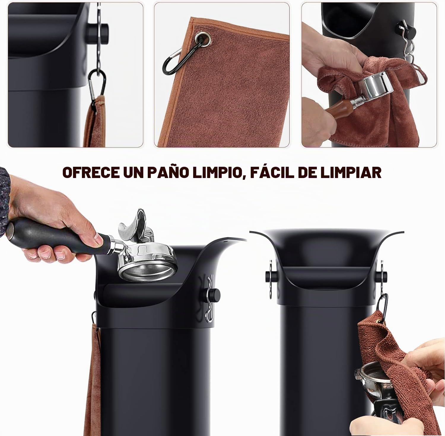 Qcwwy Coffee Knock Box Papelera de Recolección de Posos de Café Papelera de Recolección de Posos de Café de Pie para Cocinas Domésticas