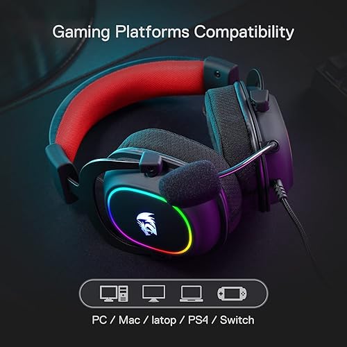 Miniatura 7 de Redragon H510 Zeus-X RGB - Auriculares con cable para juegos sonido envolvente 71 controladores de audio de 2087in en almohadillas de espuma
