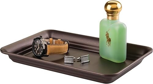 Miniatura 5 de iDesign Organizador decorativo de bandeja de tocador para encimera de baño, dormitorio, armario, entrada, juego de 2, 9.7 x 6.3 x 1 pulgada, bronce