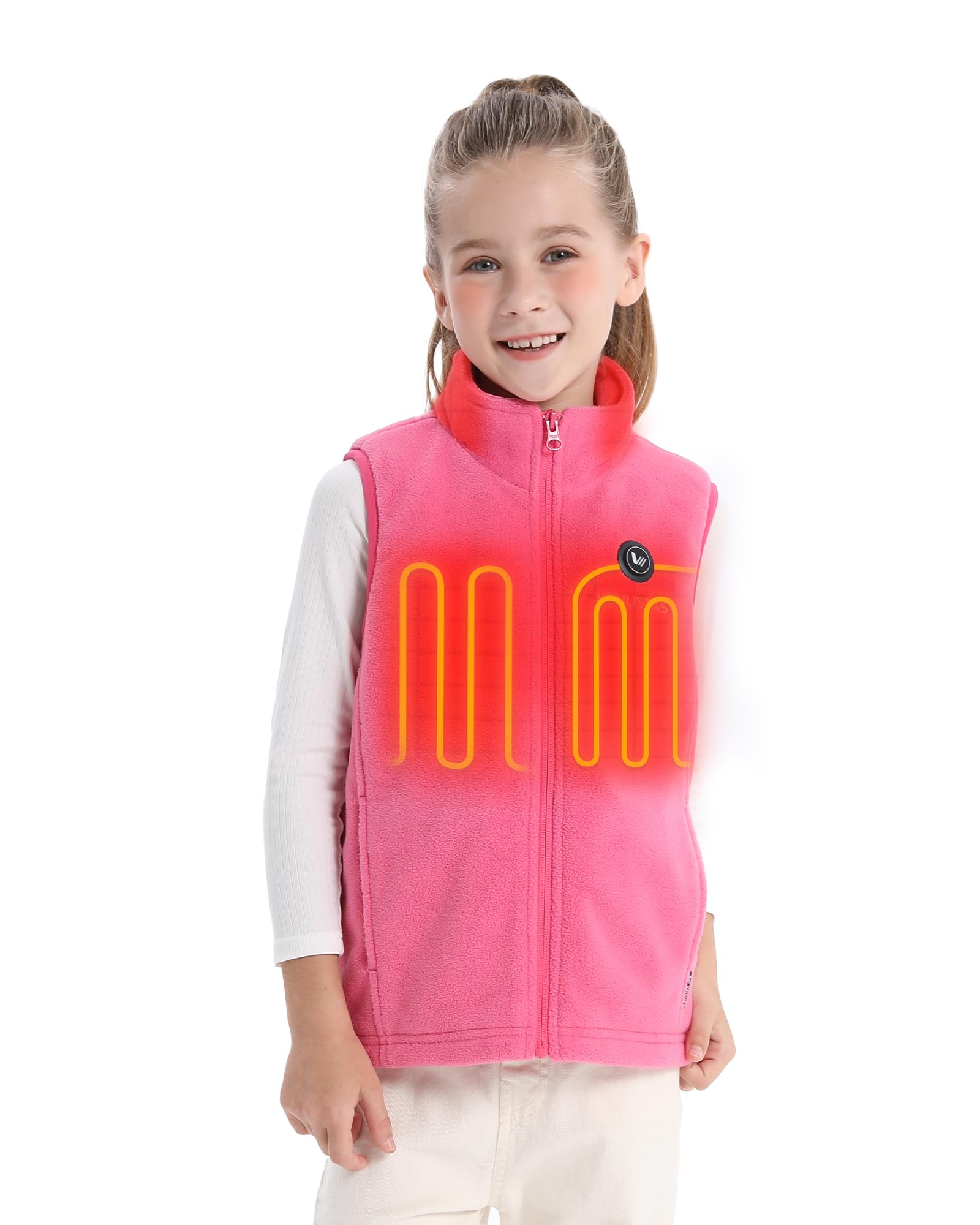 Venustas Kids Heated Fleece Vest with Battery, Warmer Youth Electric Vest for Boys Girls