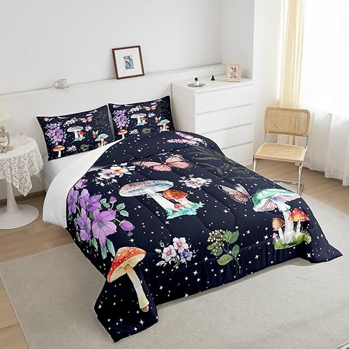 Miniatura 176 de Castle Fairy Juego de edredón con bandera estadounidense, tamaño King, ropa de cama de animales de pastor alemán para niñas y adolescentes, juego