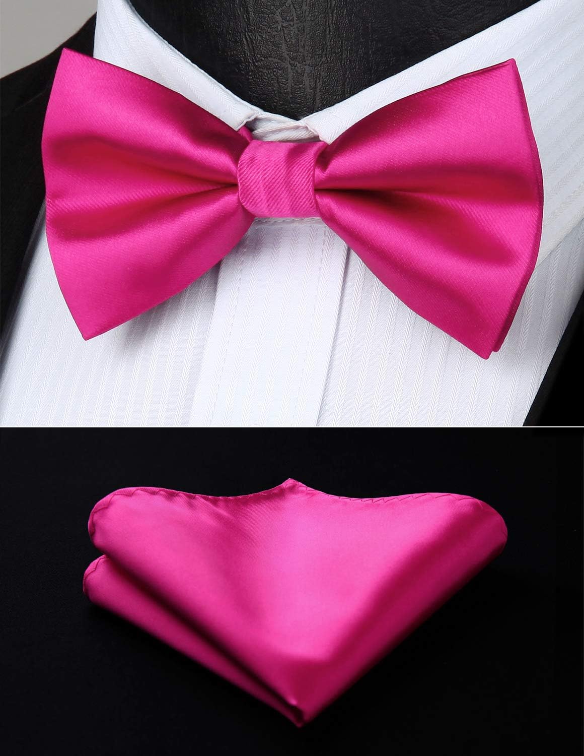 HISDERN Bow Tie and Suspenders for Men Elastic X-Back Suspender and Bowtie Set Adjustable Braces for Wedding Tuxedo