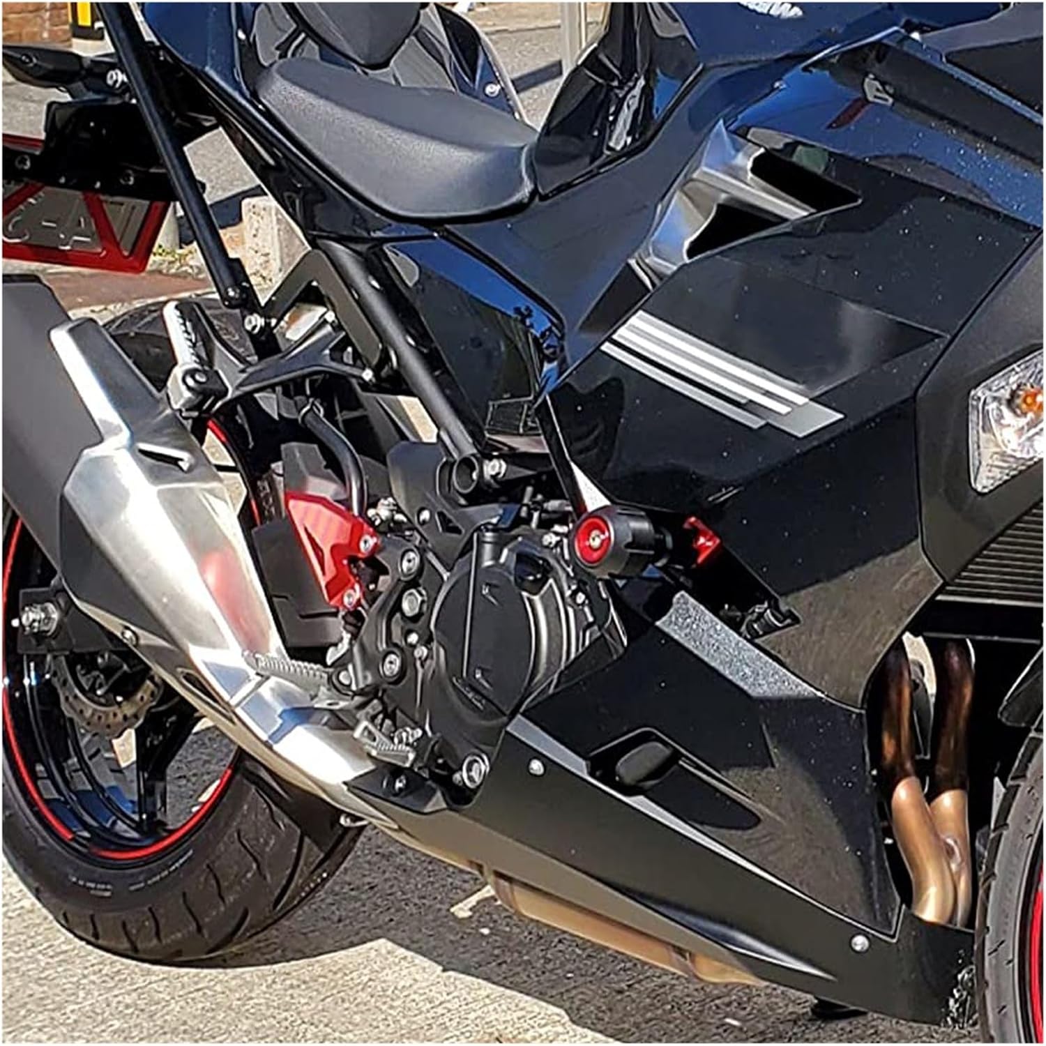 Motorcycle Frame Sliders Crash Protector Fits for 400 Z400 2018-2021 Side Engine Guard Protection CNC(Gray)