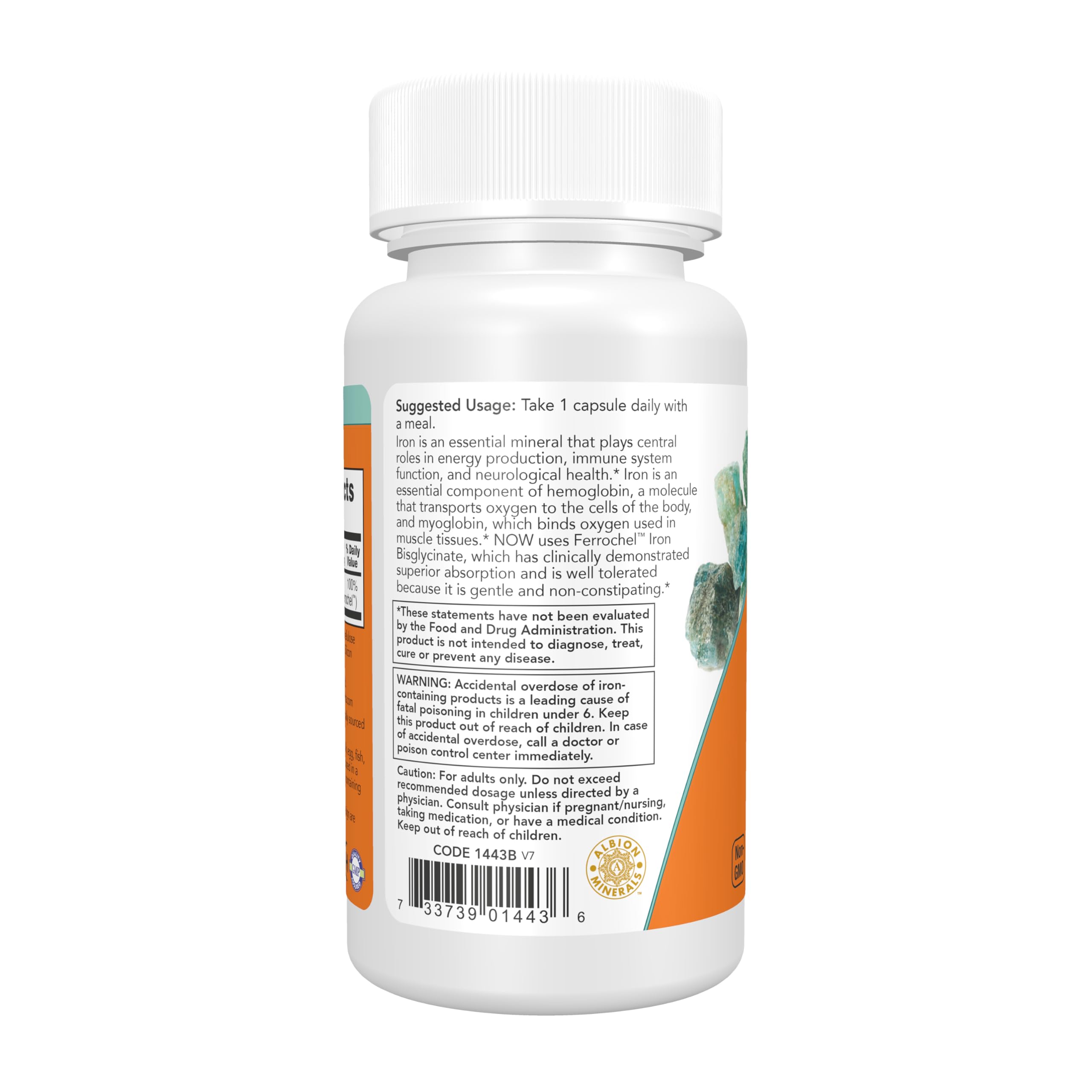 NOW Supplements, Iron 18 mg, Non-Constipating*, 120 Veg Caps — Amazon image 3
