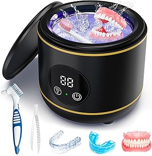 BlueFire Ultrasonic Retainer Cleaner for Dentures, Mouth Guard, Night Guard, Jewelry, 45kHz Professional Dental