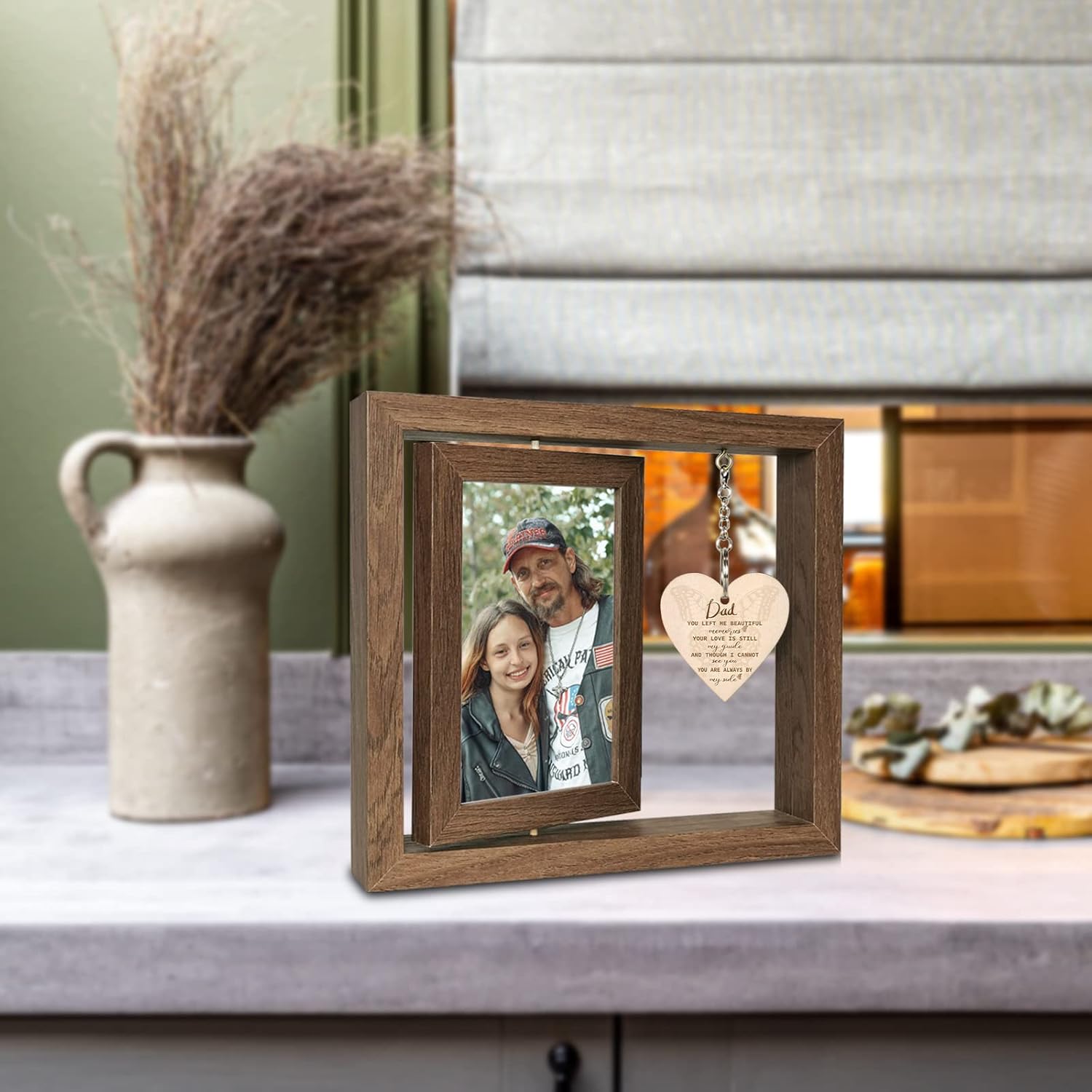 EYITUPC Loss of Father Sympathy Gift Memorial Gifts for Loss of Dad Picture Frame, In Memory of Dad Remembrance Grief Bereavement Gifts, Display Two 4x6