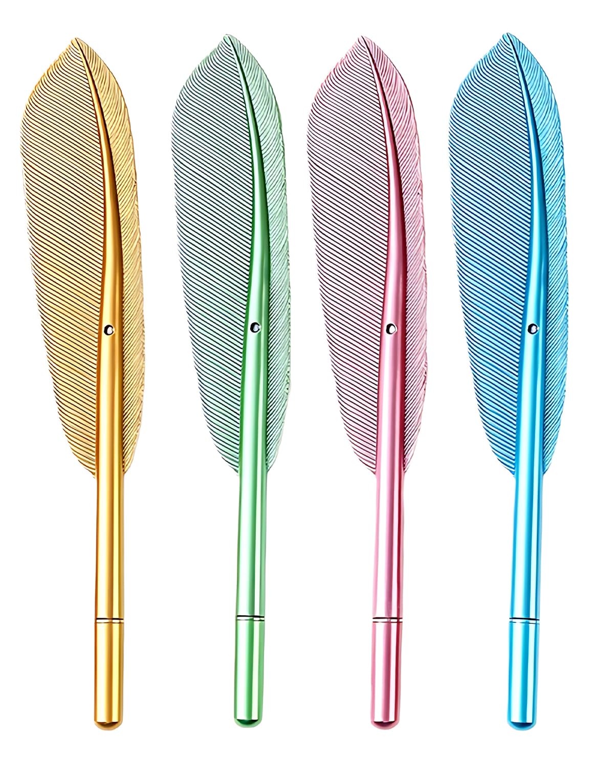 Zeayebsr 4pcs bolígrafos de gel, bolígrafos de gel vintage de plumas para damas y damas, papelería, suministros de oficina, bolígrafos de papelería (4 colores)