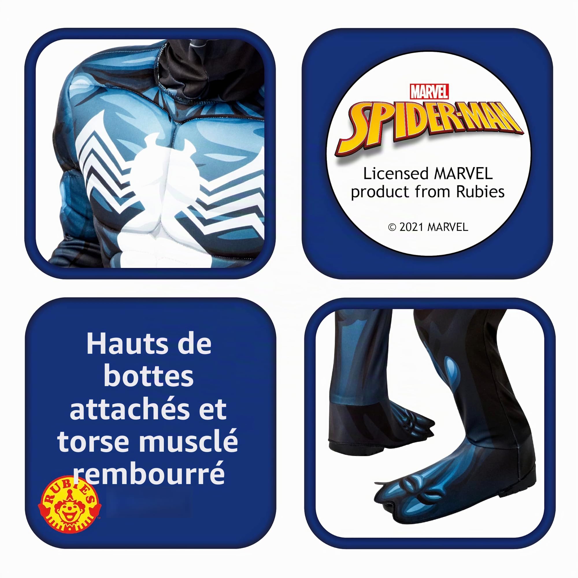 Rubies Costume officiel Disney Marvel Spider-Man Venom Deluxe pour garçon, déguisement de super-héros pour Halloween