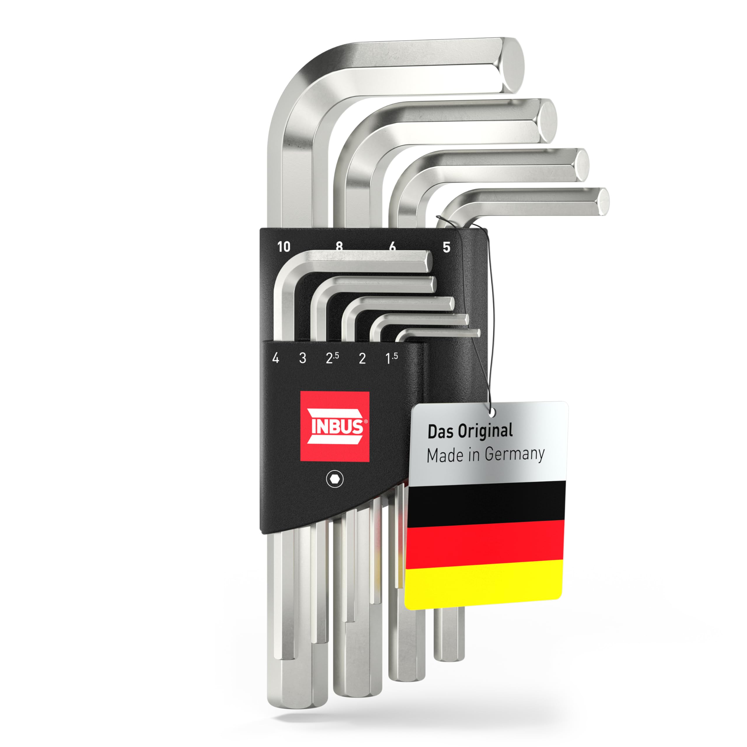 INBUS® 70150 Winkelschraubendreher Set 9tlg, 1.5–10mm — Made in Germany