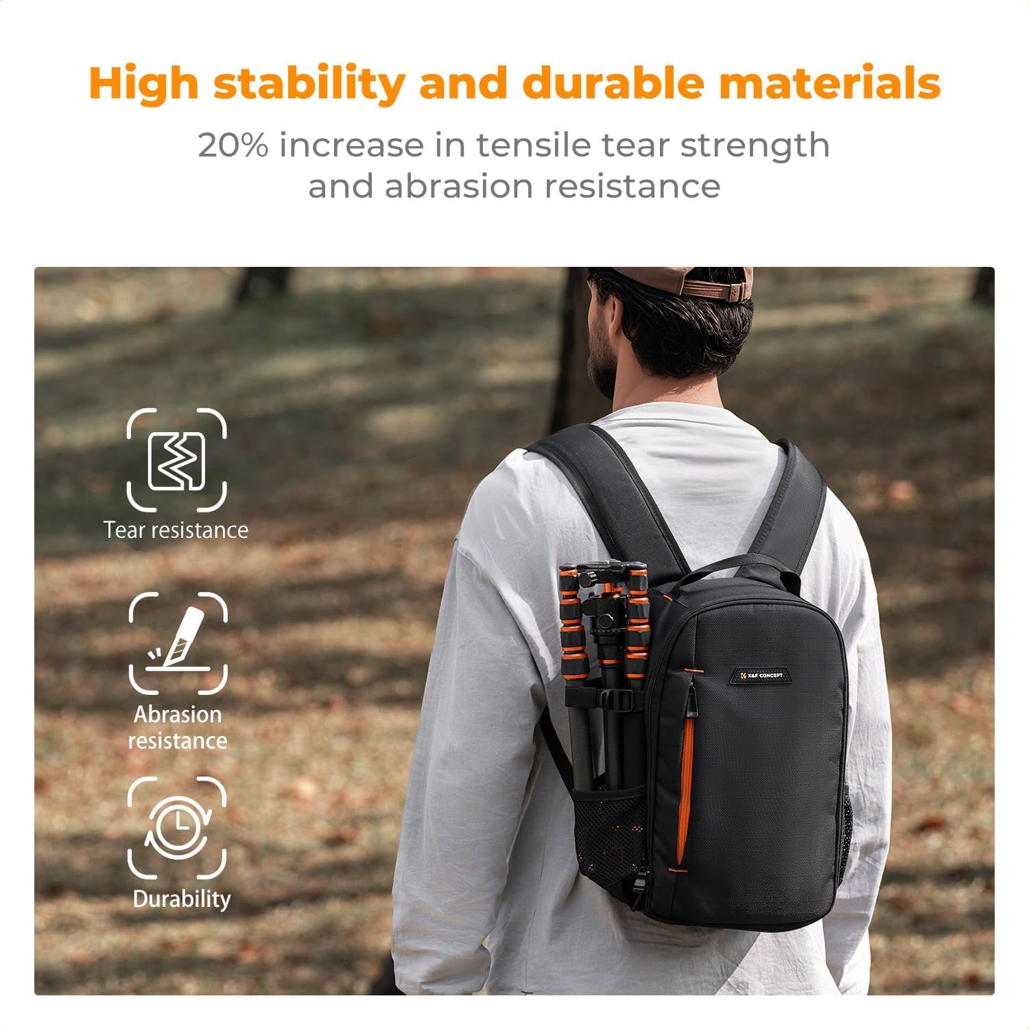 K&F CONCEPT Kamerarucksack für Fotografen, Fotorucksack Klein Multifunktionale Camera Backpack Wasserdicht für SLR/DSLR Kamera Objektiv und Zubehör