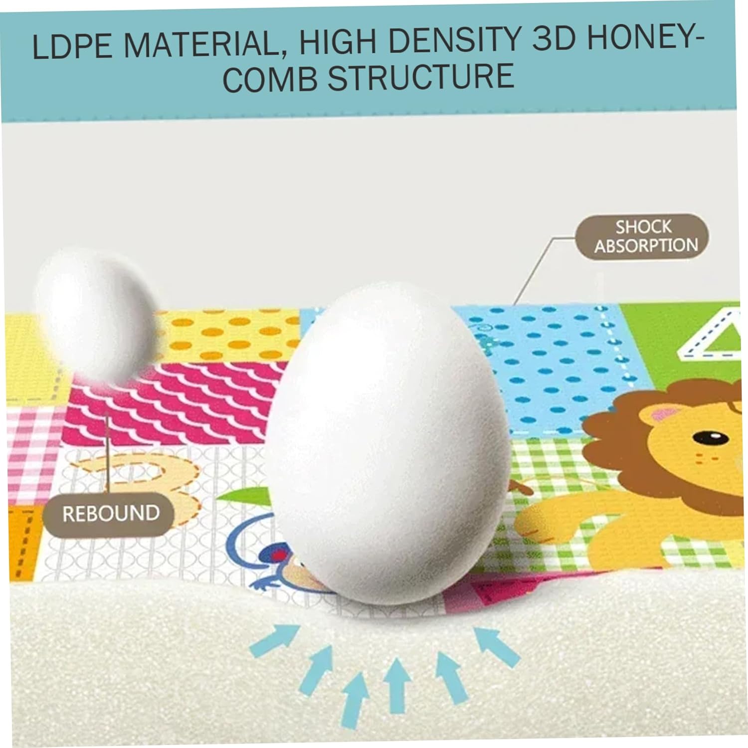 Baby Play Mat 71x40 Foldable 2 Side Play Mat, Safe Eco-Friendly PE Foam Pad for Kids Waterproof Anti-Slip Crawling Baby Floor for Toddlers, Style 2