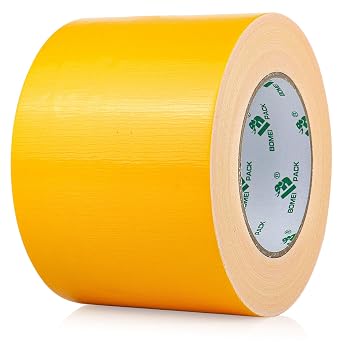 BOMEI PACK Yellow Duct Tape Waterproof 100 mm x 30 m Yellow Duct Tape Fabric Tape Extra Strong Duct Tape Waterproof Tape