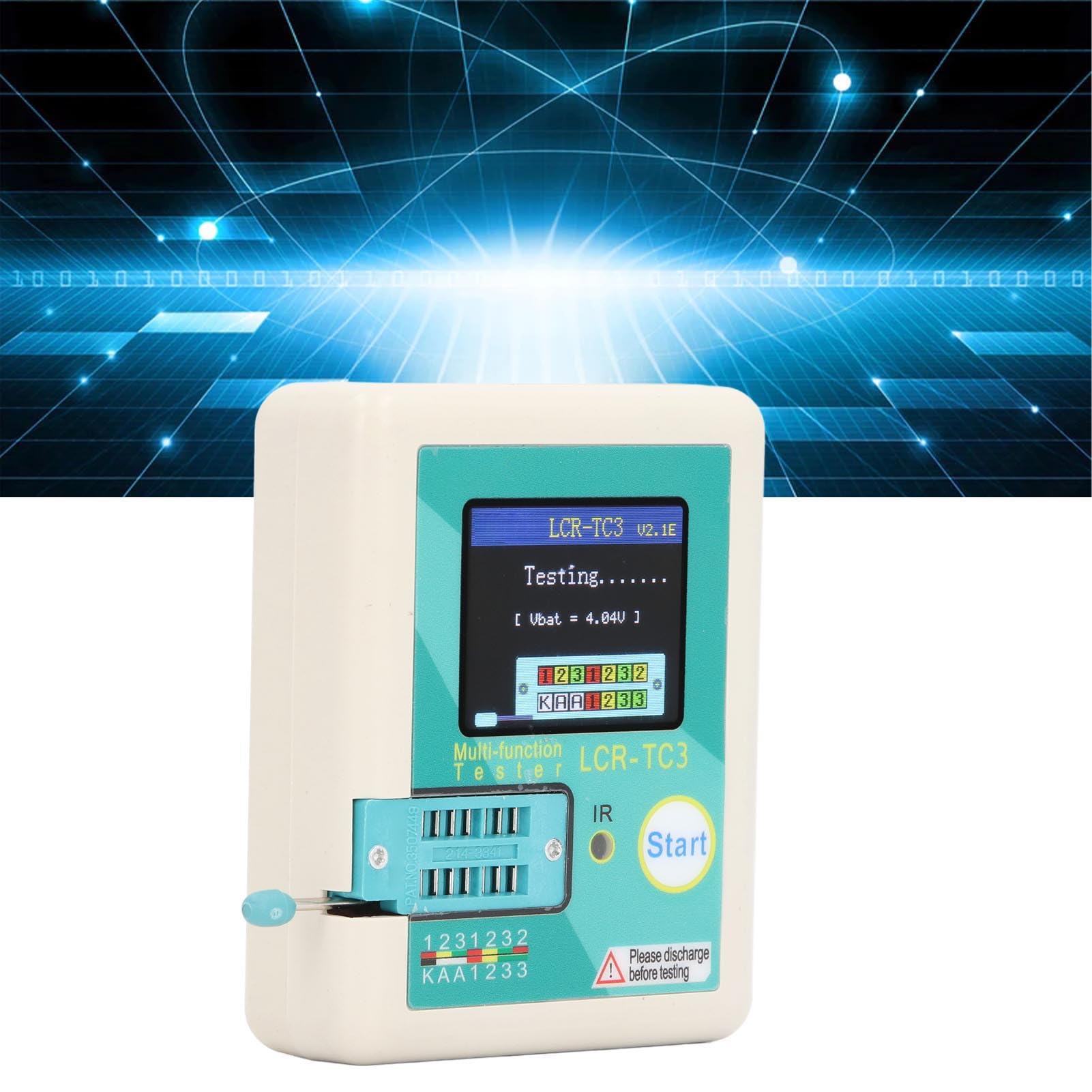 Kit tester per transistor Display a colori ad alta precisione Misuratore di resistenza capacitiva del diodo multifunzionale per gli appassionati di elettronica