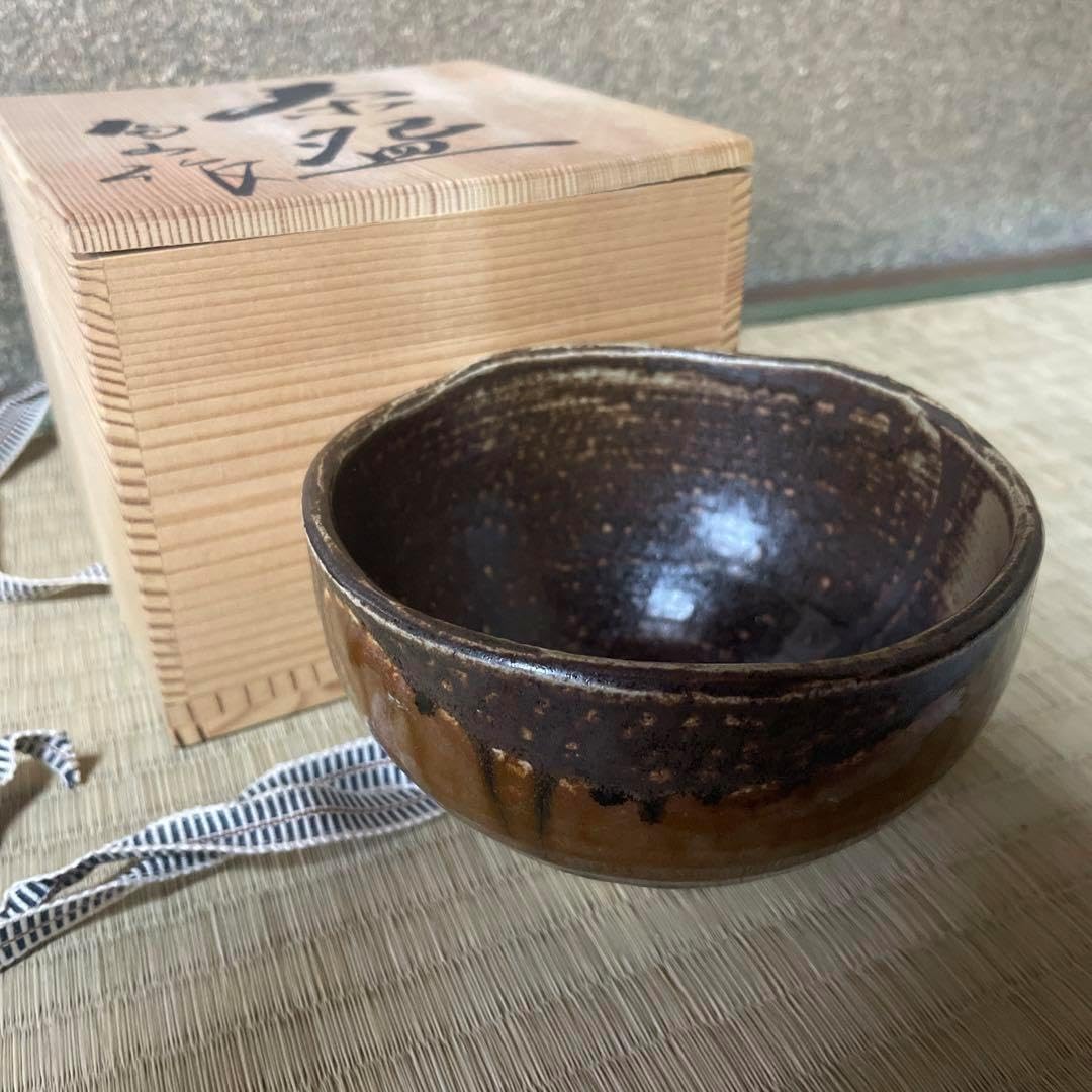 富山窯 志野釉 美濃焼 お茶碗 茶道具 抹茶碗 桐箱入り