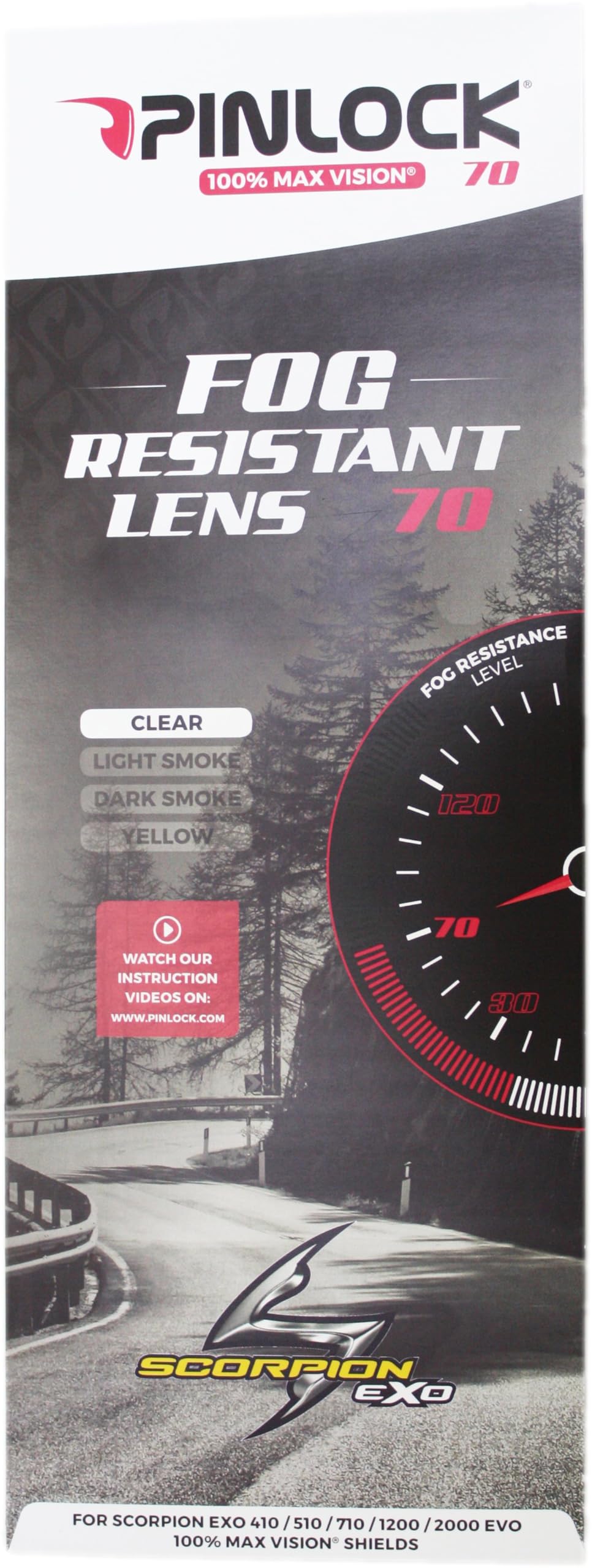 Scorpion EXO-1400 AIR/CARBON/R1 Pinlock Lens Clear Maxvision (DKS 213), Clear, One Size