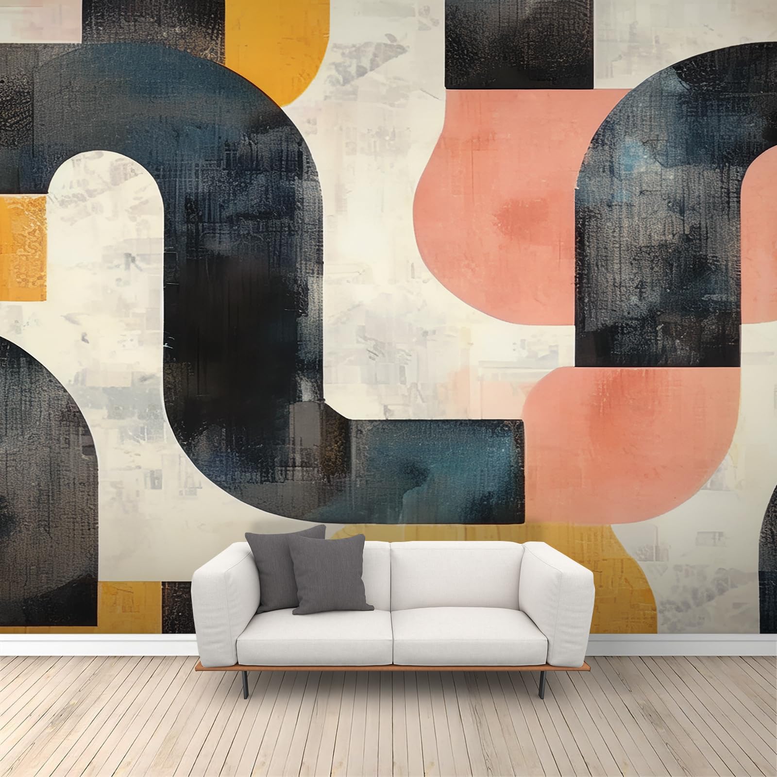 Peintures murales géométriques médiévales au style minimaliste pour transformer votre intérieur