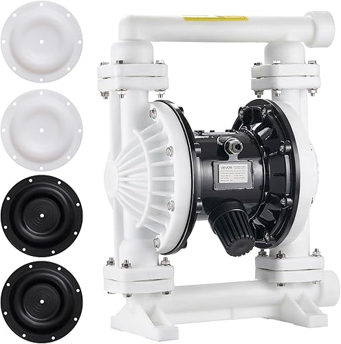 Vista 11 de VEVOR Bomba neumática de doble diafragma, 4.4 GPM, bomba neumática de transferencia de aceite residual de entrada y salida de 1-1/2 pulgadas, máximo