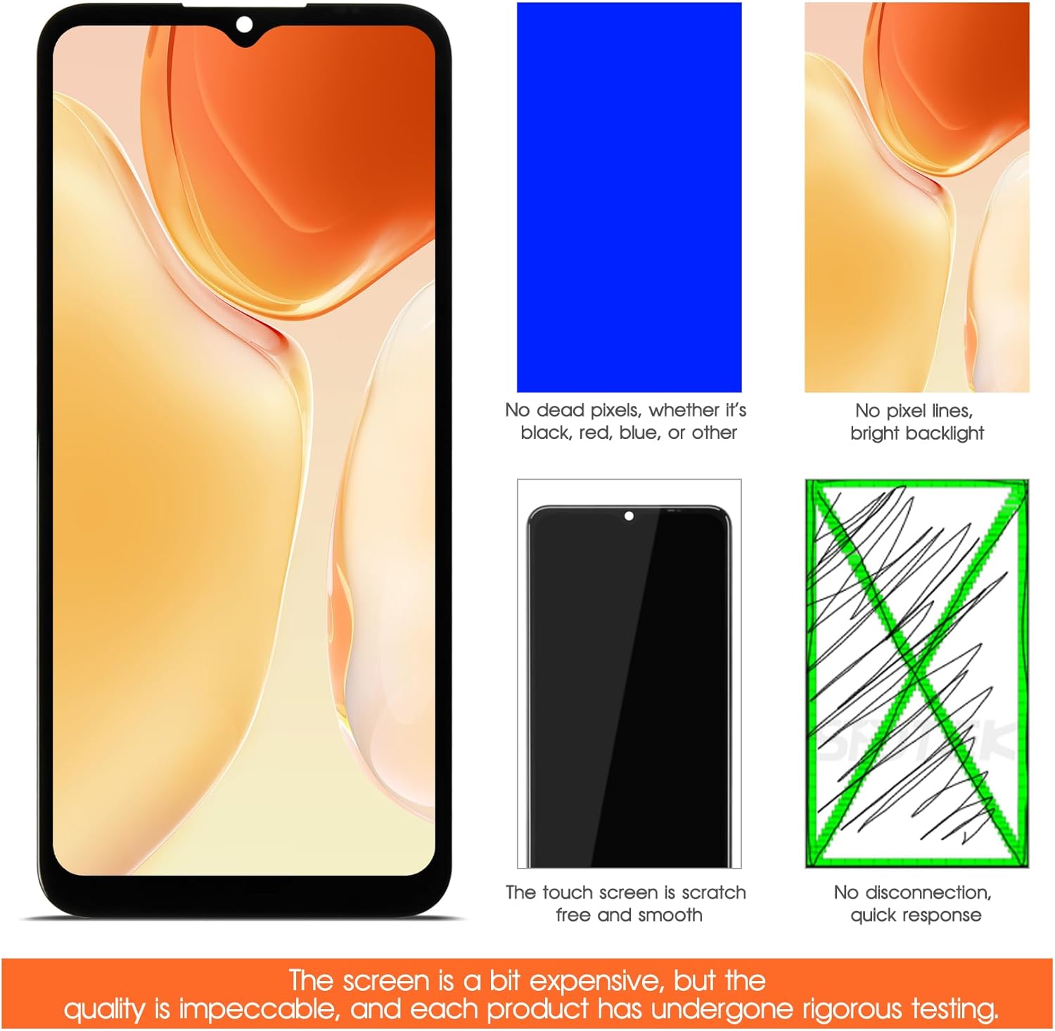 for Nokia C300 Screen Replacement for Nokia C300 LCD Display Touch Screen N155DL TA-1515 LCD Digitizer Assembly Repair Part