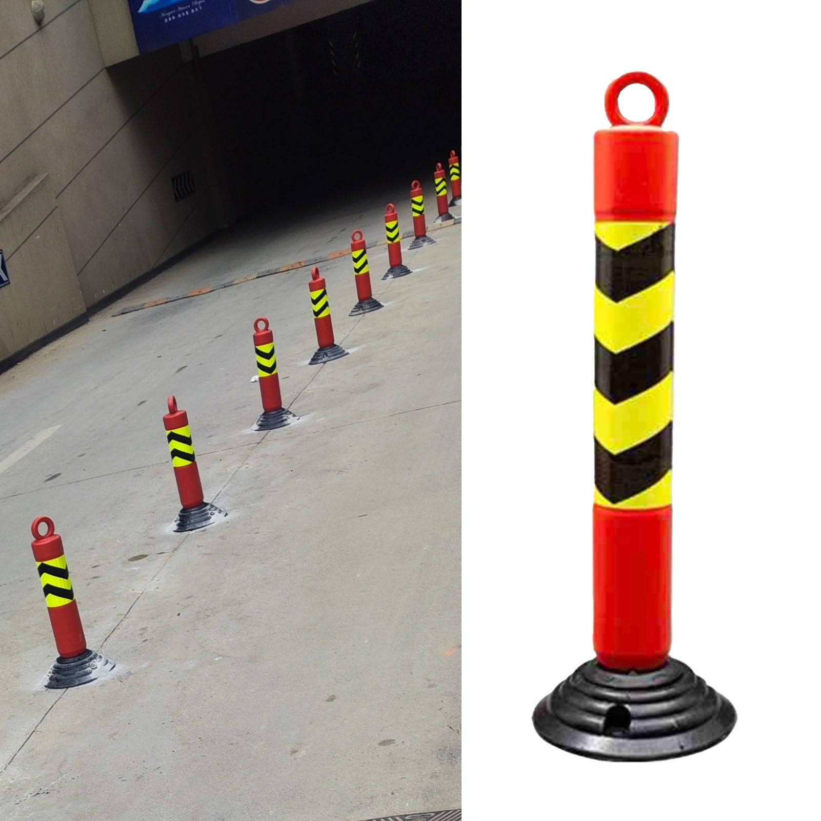 Generico Coni di Sicurezza Flessibili per parcheggi, dissuasori Riflettenti Portatili, colonne di Segnalazione per Passi carrabili, Controllo del Traffico Facile da Usare, soluzioni di Sicurezza per