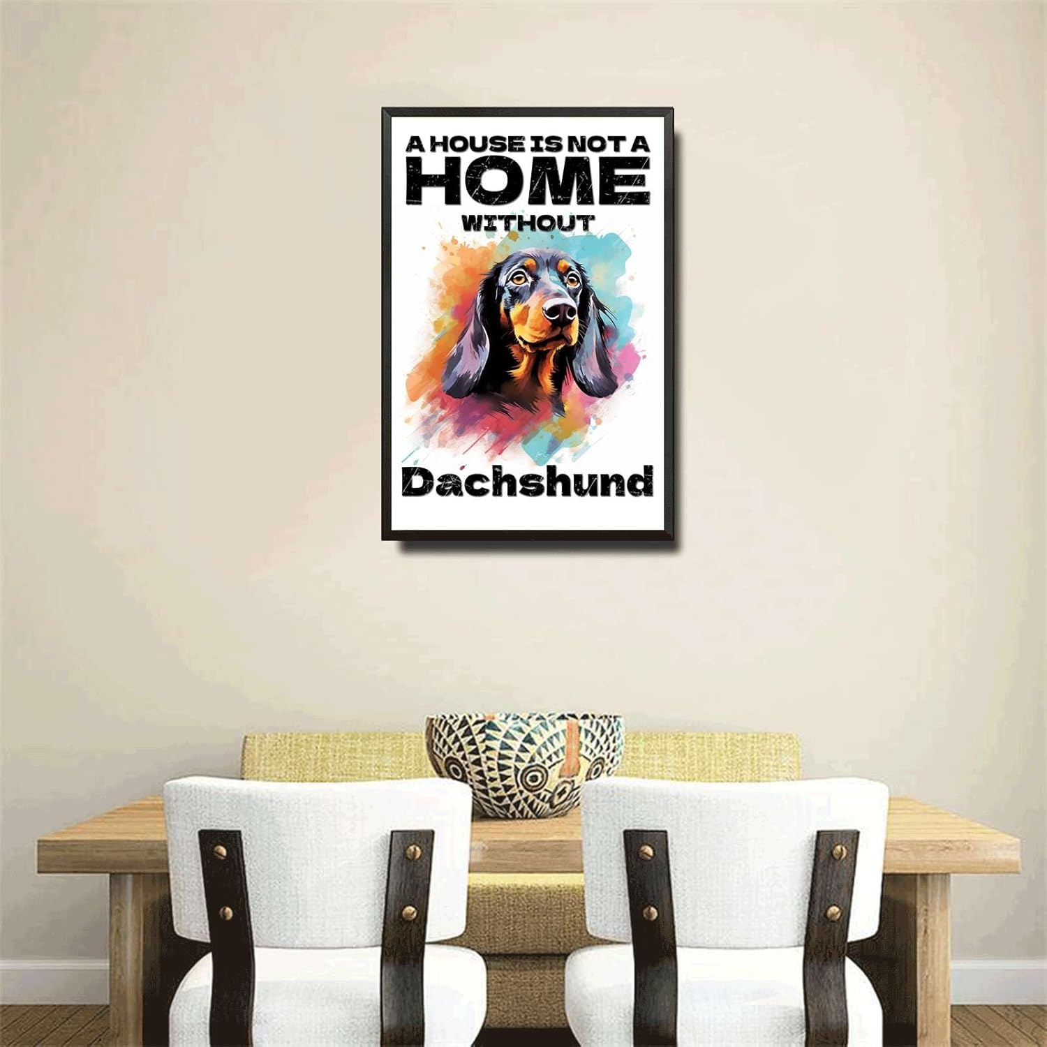 Metal Sign Tin Sign Vintage Dog Wall Art A House Is Not A Home Without Dachshund Gardening Sign For Yard 6×8 Inches With Metal Frame