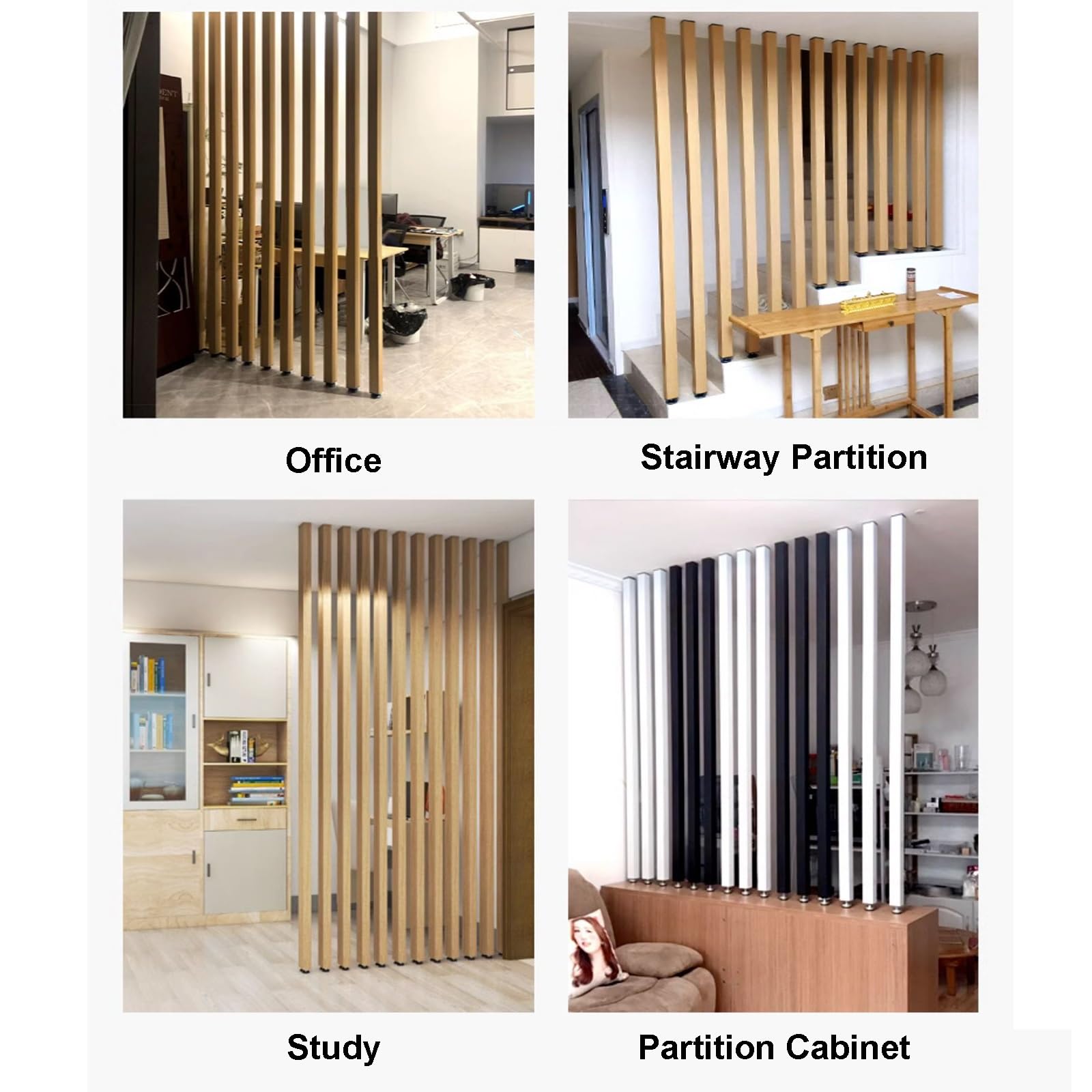 Przegroda do pokoju premium od podłogi do sufitu, niezależny drewniany panel do dekoracji biura i domu (4 korzenie 115 cm / 45.2in/1,15 m)