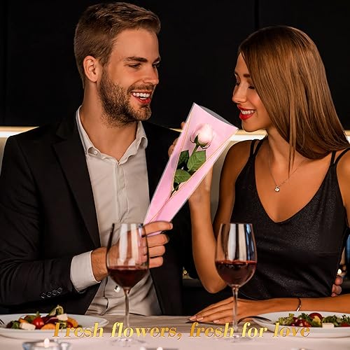 Miniatura 5 de Thenshop Juego de 400 bolsas para ramo de flores para el Día de la Madre, 200 bolsas de ramo de flores individuales, 200 tubos de agua de plástico