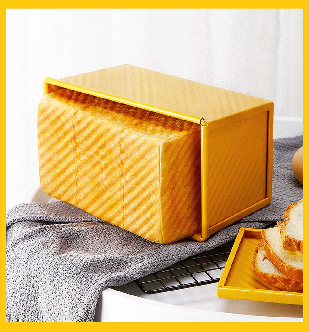 Molde antiadherente de cerámica para hornear pan con tapa, caja de aluminio corrugado para pan casero