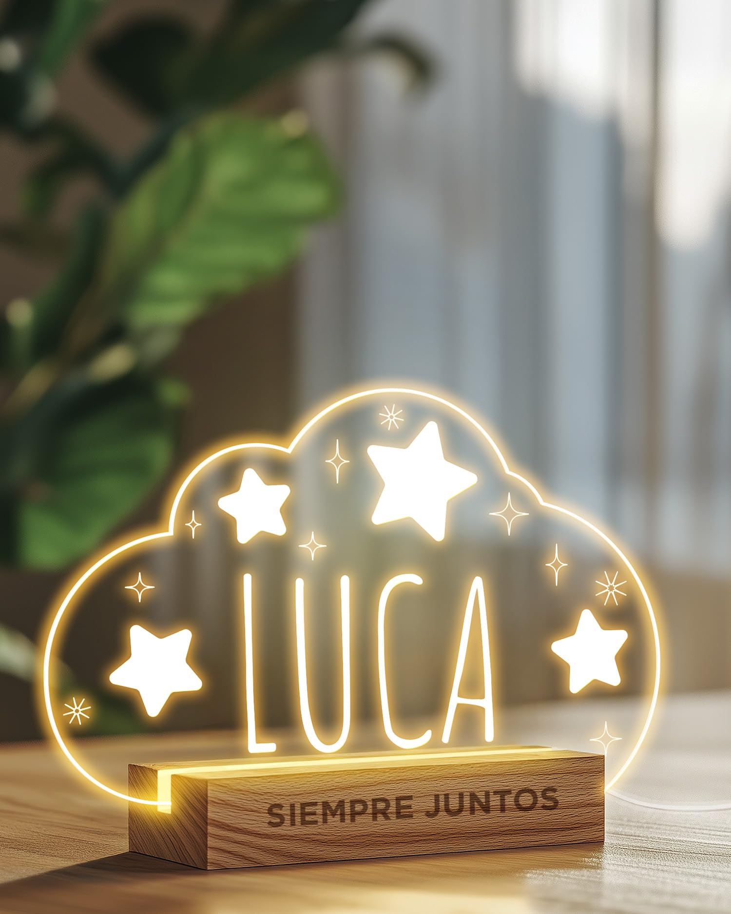 Panorama Lámpara Personalizada Bebé 22x15 cm - Modelo Nombre - Luz Nocturna para Pequeños - Lámparas Personalizadas Decorativas - Regalos Originales Bautizos