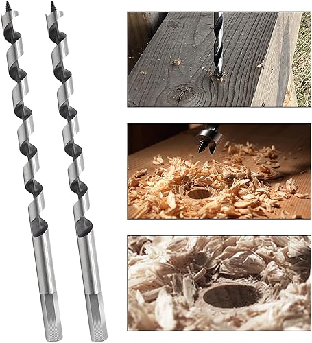 Miniatura 7 de Broca de taladro para madera de 12 pulgada de diámetro, 9 pulgadas de longitud, cortador de agujero para madera dura, madera blanda, paquete de 2