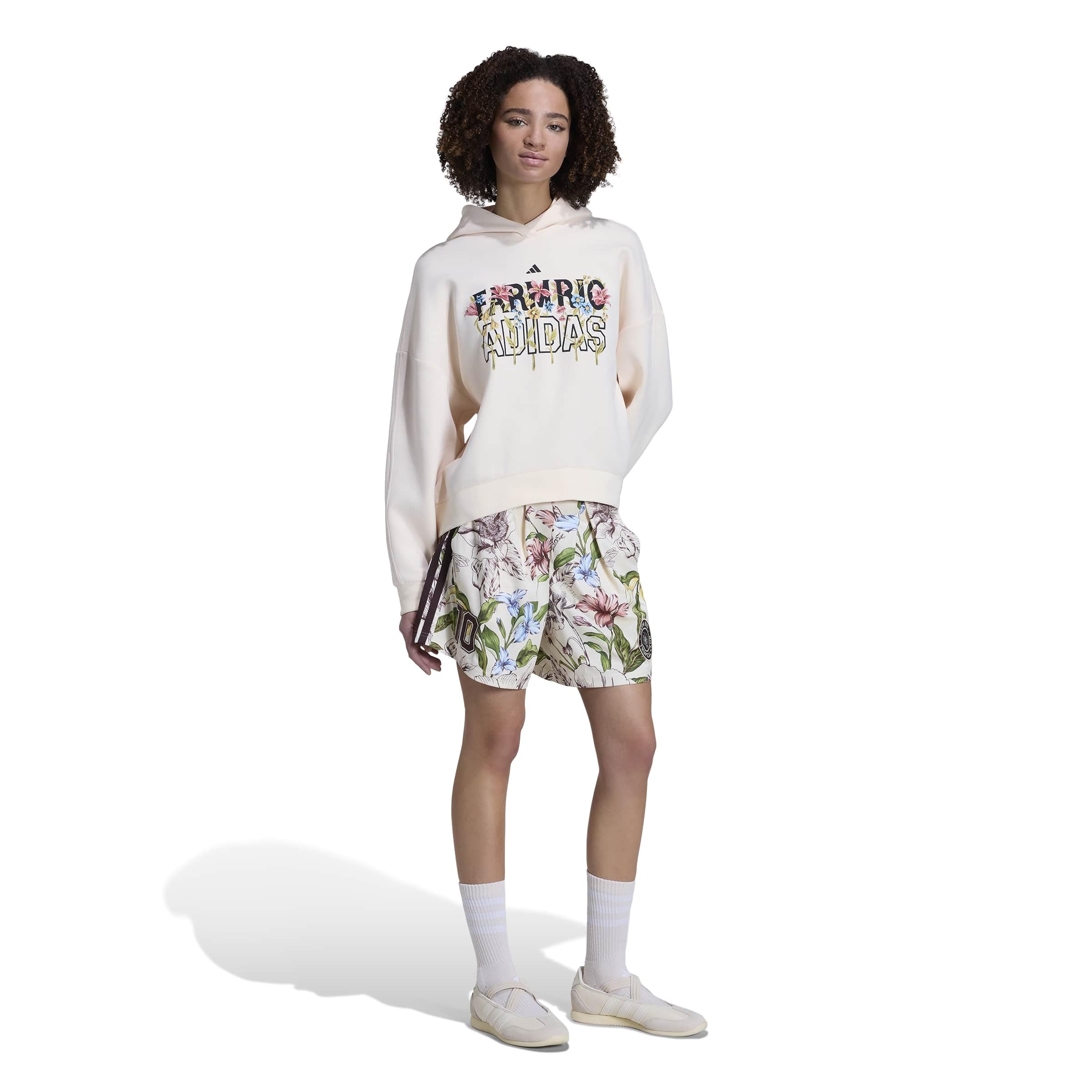 adidas Kobiety Adidas X Farm Rio Hoodie Sweatshirt, ecru tint/shadow brown/MULTICOLOR, XS