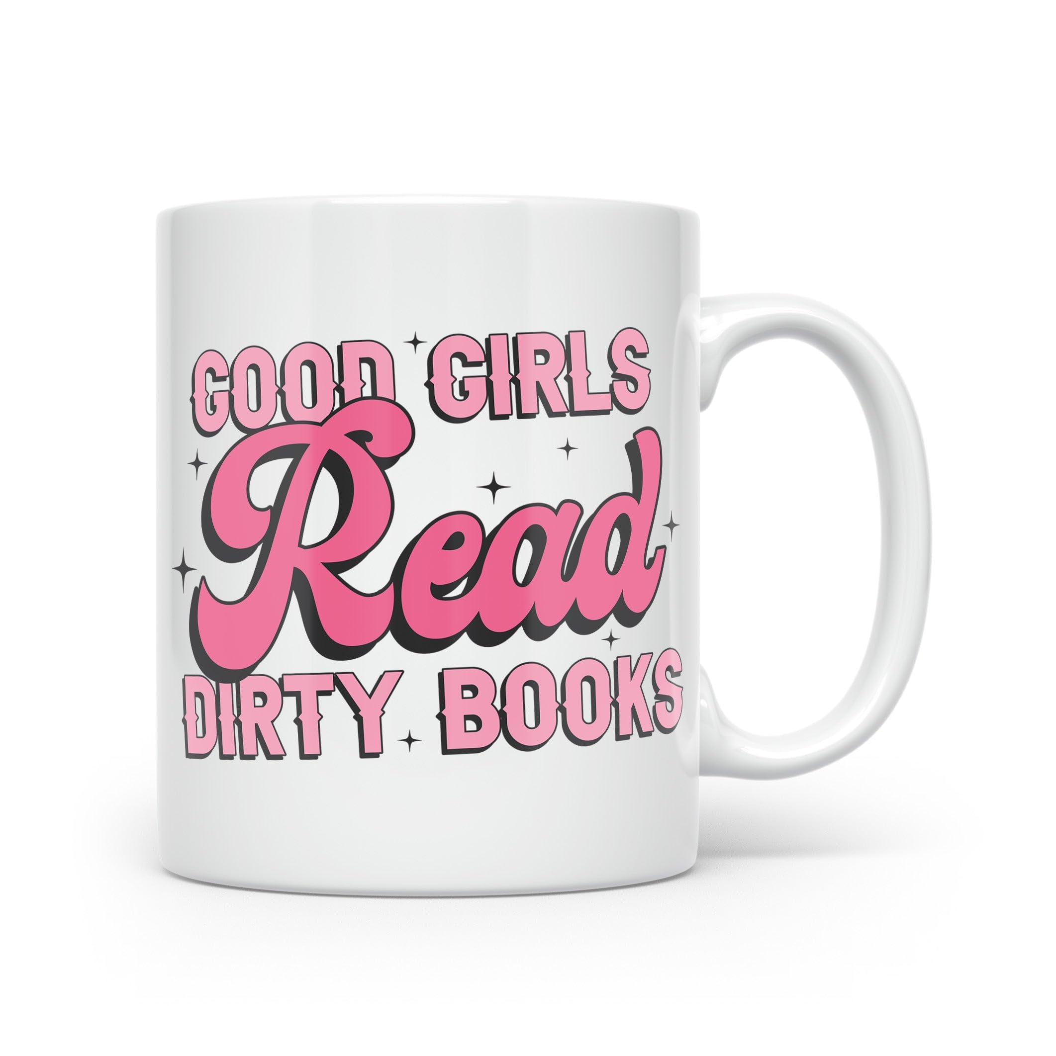 Noble & Page Book Lover Mugs - Good Girls Read Dirty Books - Hand Printed Range of Coffee Cups for Anyone who Loves to Read - Beautiful Glossy Printed Mug