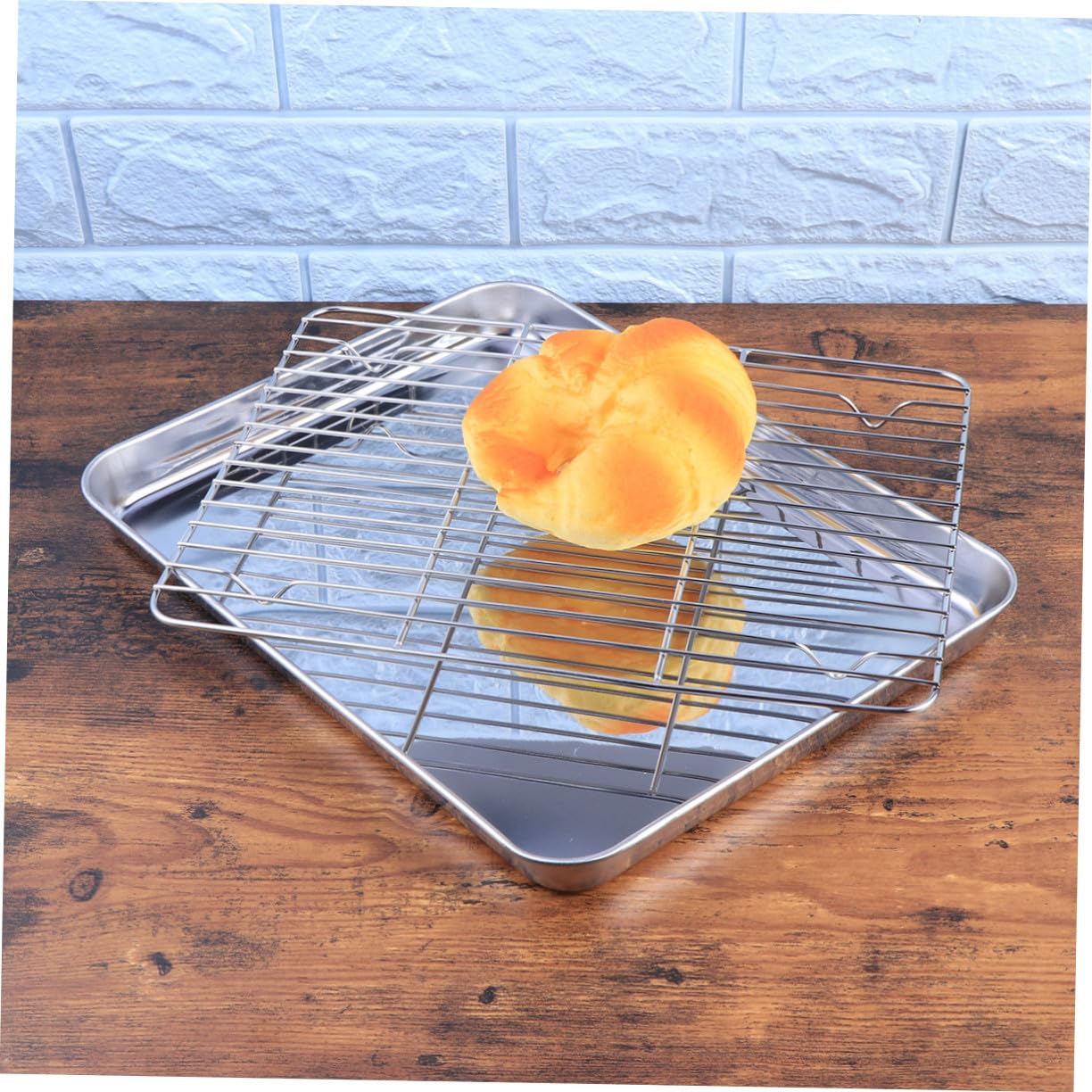 TOYANDONA 2piezas Bandejas para Hornear Drenaje de Acero Inoxidable Rejillas para Enfriar Pasteles Bandejas para Galletas Accesorios de Cocina